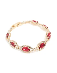Bracelet poires brillantes en diamant rouge doré