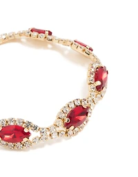Bracelet poires brillantes en diamant rouge doré