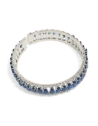 Manchette de poignet Mini Argentée Bleu Diamantes