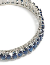 Manchette de poignet Mini Argentée Bleu Diamantes