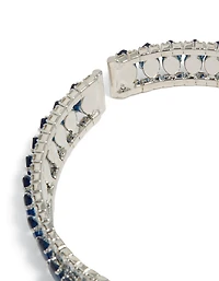 Manchette de poignet Mini Argentée Bleu Diamantes