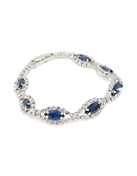 Bracelet poires brillantes bleu argenté Diamante