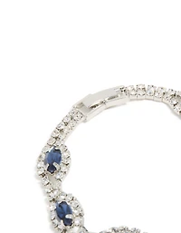Bracelet poires brillantes bleu argenté Diamante