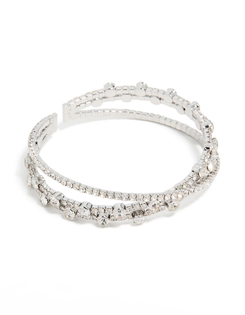 Menotte de poignet en cercle croisé en argent en diamant