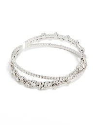 Menotte de poignet en cercle croisé en argent en diamant