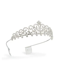 Silver Diamante Princess Tiara Headband