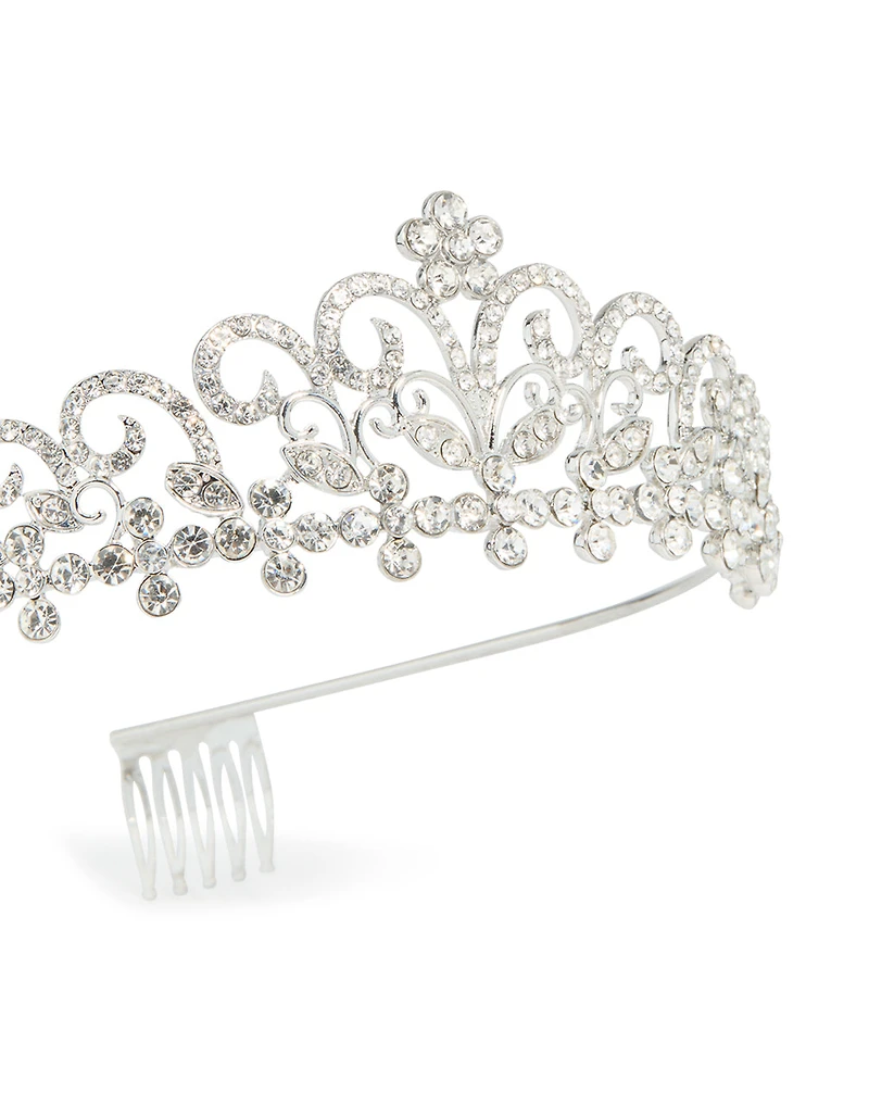 Silver Diamante Princess Tiara Headband