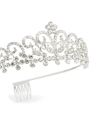 Silver Diamante Princess Tiara Headband