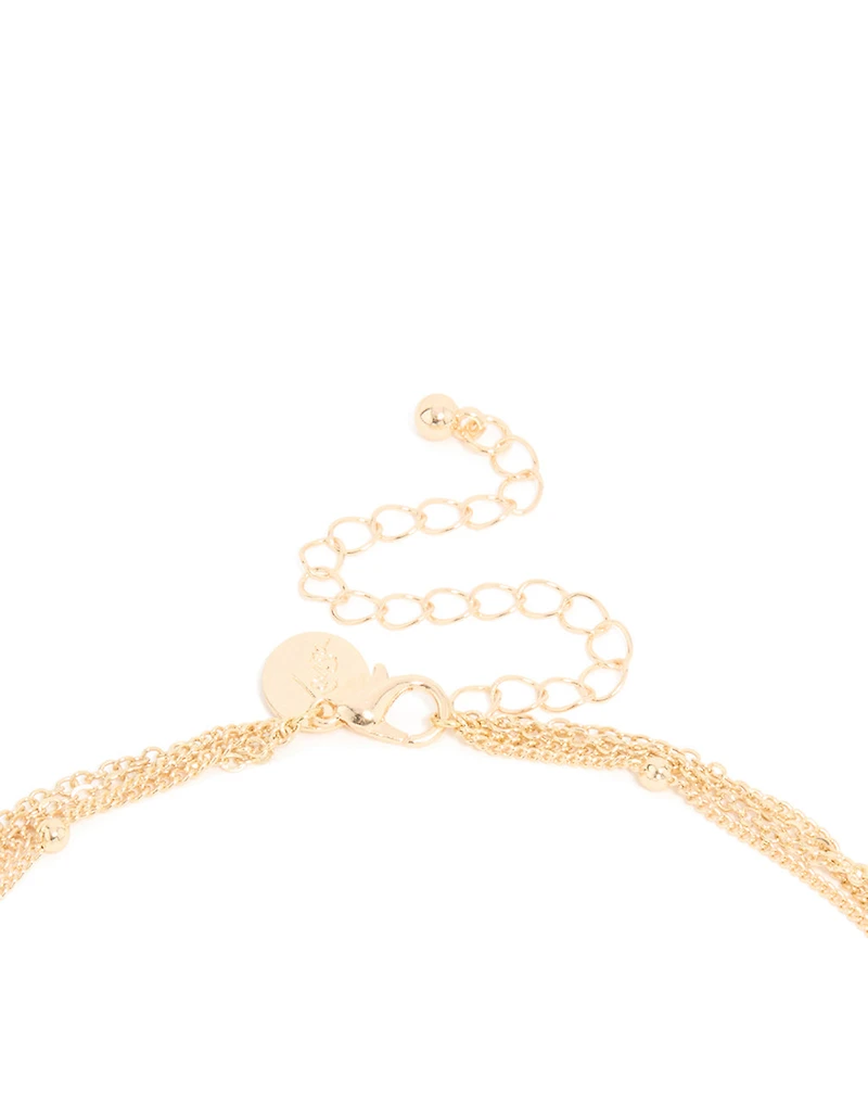 Collier en Y en couches de perles de rouille céleste en or