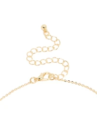 Gold Plated Cubic Zirconia & Pearl Letter M Necklace