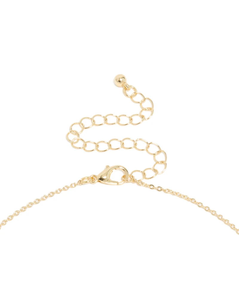 Gold Plated Cubic Zirconia & Pearl Letter K Necklace