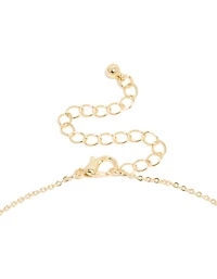 Collier Lettres A en zirconie cubique plaqué or et perles