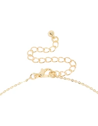 Gold Plated Cubic Zirconia & Pearl Letter L Necklace