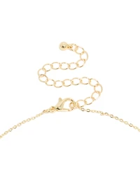 Gold Plated Cubic Zirconia & Pearl Letter J Necklace