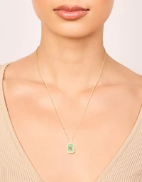 Collier en zircone cubique en laiton plaqué or avec la lettre K