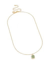 Collier en zircone cubique en laiton plaqué or avec la lettre K