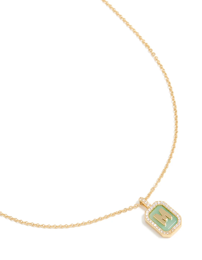 Collier en zircone cubique en laiton plaqué or