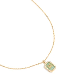 Collier en zircone cubique en laiton plaqué or