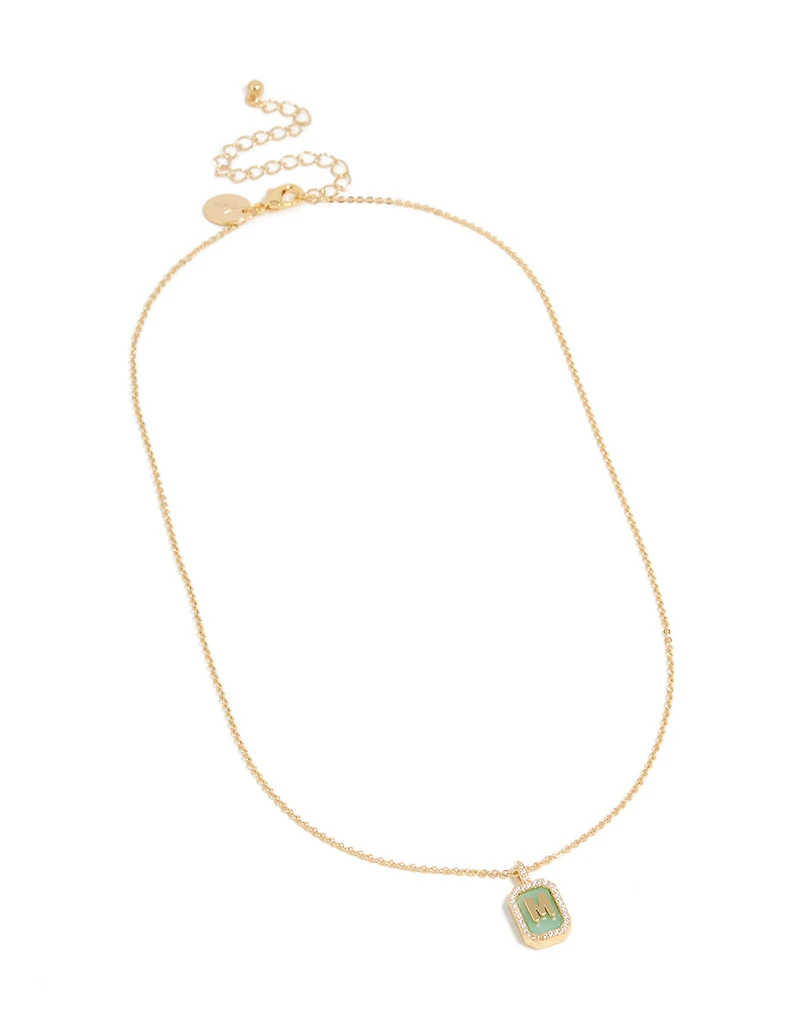 Collier en zircone cubique en laiton plaqué or
