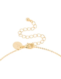 Collier en zircone cubique en laiton plaqué or avec étiquette lettre A