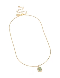 Collier en zircone cubique en laiton plaqué or avec l’étiquette S