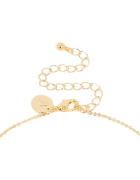Collier en zircone cubique en laiton plaqué or avec l’étiquette S