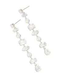 Boucles d’oreilles mixtes en zircone cubique en argent