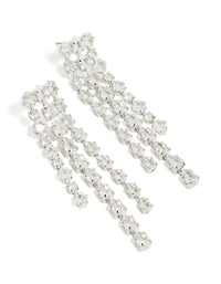 Boucles d’oreilles multi-gouttes en zircone cubique en argent