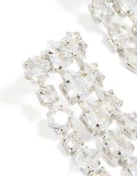 Silver Cubic Zirconia Multi Drop Earrings