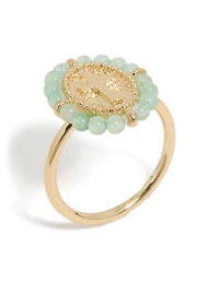Gold Plated Textured Cross Ring