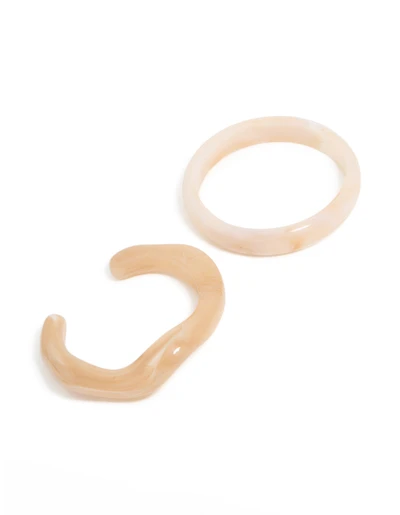 Poignet et bracelet en acrylique crème neutre en marbre poignet et bracelet 2-pack