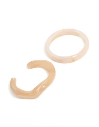Poignet et bracelet en acrylique crème neutre en marbre poignet et bracelet 2-pack
