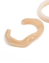 Poignet et bracelet en acrylique crème neutre en marbre poignet et bracelet 2-pack