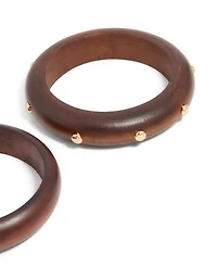 Pack 2 bracelets cloutés en bois