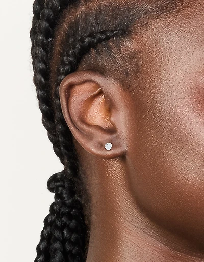 Sterling Silver Cubic Zirconia Claw Set Stud Earrings