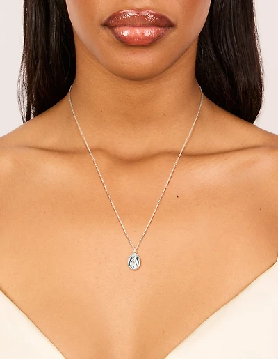 Collier pendentif rond Mary en argent sterling