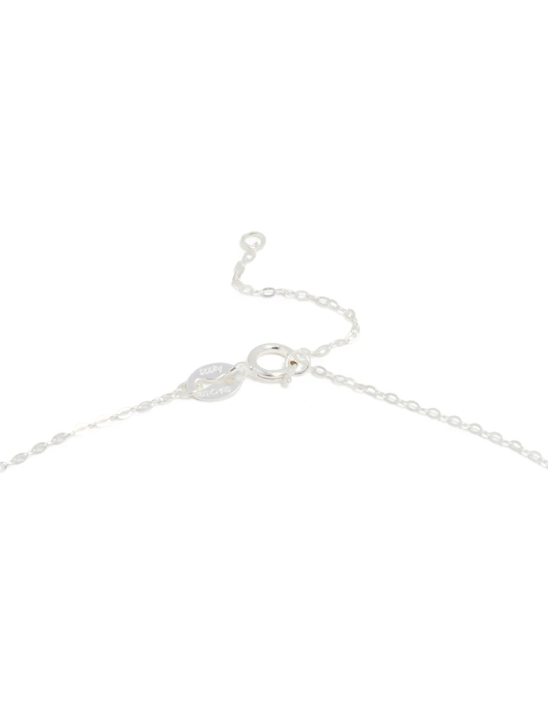 Sterling Silver Round Mary Pendant Necklace