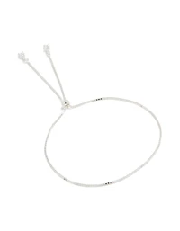 Sterling Silver Cubic Zirconia Adjustable Toggle Bracelet