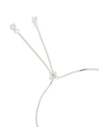 Sterling Silver Cubic Zirconia Adjustable Toggle Bracelet