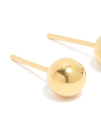 Gold Plated Sterling Silver Ball Stud Earrings