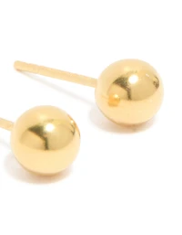 Gold Plated Sterling Silver Ball Stud Earrings