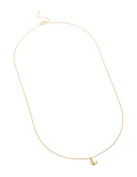 Gold Plated Sterling Silver Bubble Letter L Necklace