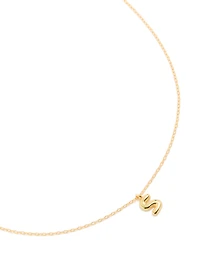 Gold Plated Sterling Silver Bubble Letter S Necklace