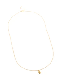 Gold Plated Sterling Silver Bubble Letter S Necklace