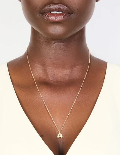 Gold Plated Sterling Silver Bubble Letter A Necklace