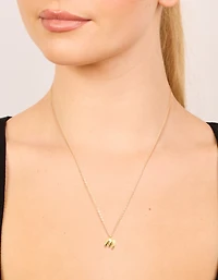 Gold Plated Sterling Silver Bubble Letter M Necklace