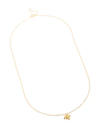 Gold Plated Sterling Silver Bubble Letter M Necklace