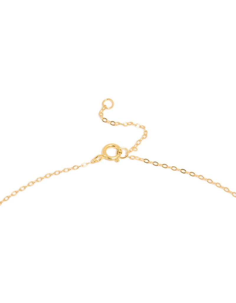 Gold Plated Sterling Silver Bubble Letter M Necklace