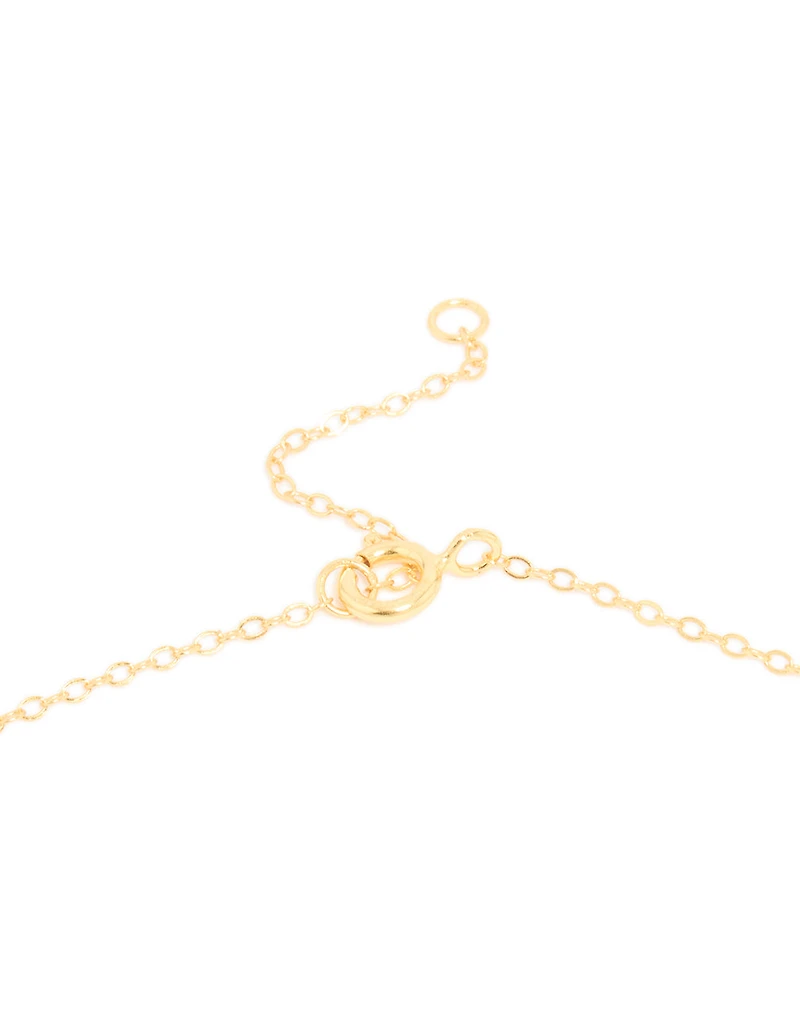 Gold Plated Sterling Silver Tigers Eye Semi Precious Stone Cross Y-Necklace