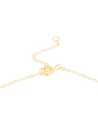 Gold Plated Sterling Silver Tigers Eye Semi Precious Stone Cross Y-Necklace